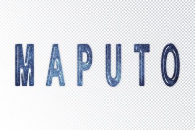 Maputo harfleri, Maputo samanyolu harfleri, saydam arkaplan, kırpma yolu