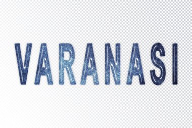 Varanasi harfleri, Varanasi samanyolu harfleri, saydam arkaplan, kırpma yolu