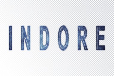 Indore harfleri, Indore samanyolu harfleri, şeffaf arkaplan, kırpma yolu