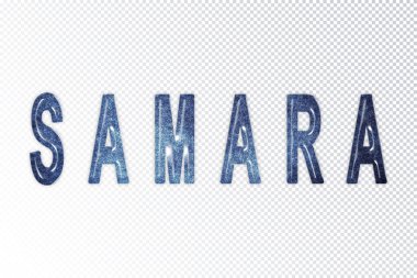 Samara harfleri, Samara samanyolu harfleri, şeffaf arkaplan, kırpma yolu