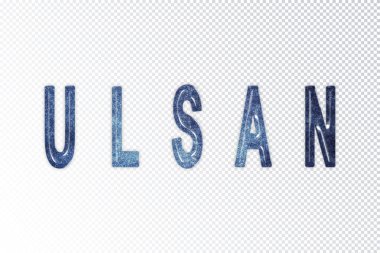 Ulsan harfleri, Ulsan samanyolu harfleri, saydam arkaplan, kırpma yolu.
