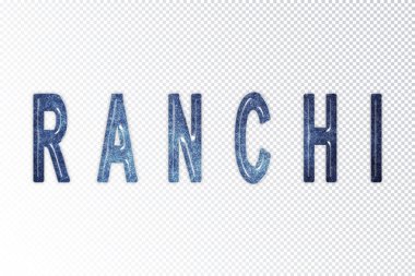 Ranchi harfleri, Ranchi samanyolu harfleri, şeffaf arkaplan, kırpma yolu