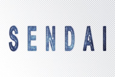 Sendai harfleri, Sendai samanyolu harfleri, saydam arkaplan, kırpma yolu