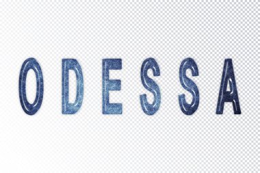 Odessa harfleri, Odessa samanyolu harfleri, saydam arkaplan, kırpma yolu