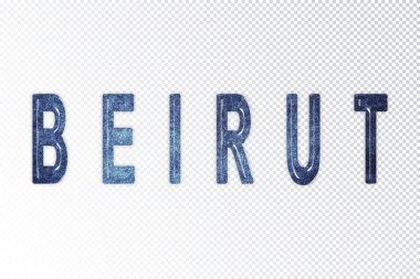 Beyrut harfleri, Beyrut samanyolu harfleri, saydam arkaplan, kırpma yolu