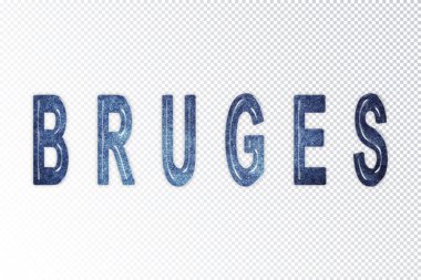 Bruges harfleri, Bruges samanyolu harfleri, şeffaf arkaplan, kırpma yolu