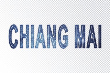 Chiang Mai harfleri, Chiang Mai samanyolu harfleri, saydam arka plan, kırpma yolu.