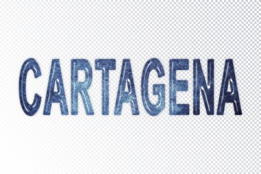 Cartagena harfleri, Cartagena samanyolu harfleri, saydam arkaplan, kırpma yolu