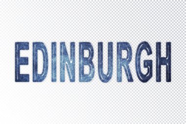 Edinburgh harfleri, Edinburgh samanyolu harfleri, saydam arka plan, kırpma yolu.