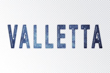Valletta harfleri, Valletta samanyolu harfleri, şeffaf arkaplan, kırpma yolu