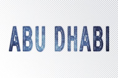 Abu Dabi harfleri, Abu Dabi samanyolu harfleri, saydam arka plan, kırpma yolu.