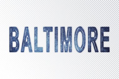 Baltimore harfleri, Baltimore samanyolu mektupları, şeffaf arka plan, kırpma yolu.