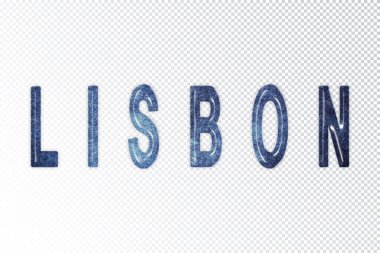 Lizbon harfleri, Lizbon samanyolu mektupları, şeffaf arka plan, kırpma yolu