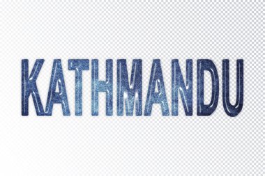 Katmandu harfleri, Katmandu samanyolu harfleri, saydam arkaplan, kırpma yolu