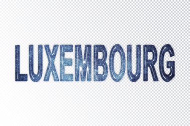 Lüksemburg harfleri, Lüksemburg samanyolu harfleri, saydam arkaplan, kırpma yolu