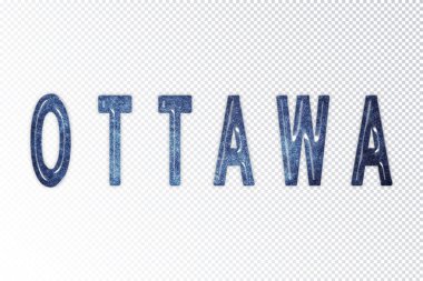 Ottawa harfleri, Ottawa samanyolu harfleri, saydam arka plan, kırpma yolu.