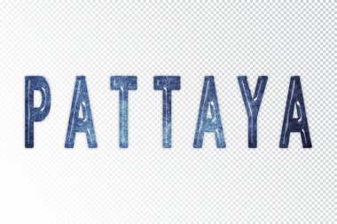 Pattaya harfleri, Pattaya samanyolu harfleri, saydam arkaplan, kırpma yolu