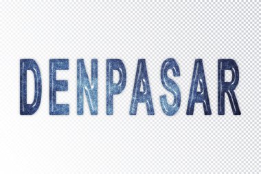 Denpasar harfleri, Denpasar samanyolu harfleri, şeffaf arkaplan, kırpma yolu