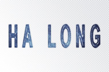 Ha Long harfleri, Ha Long samanyolu harfleri, şeffaf arka plan, kırpma yolu.