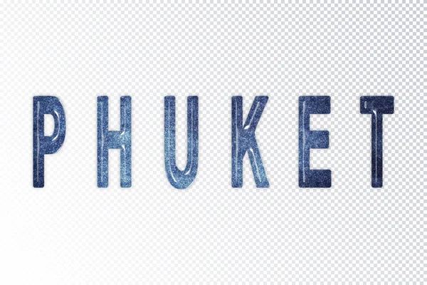 Phuket harfleri, Phuket samanyolu harfleri, şeffaf arka plan, kırpma yolu