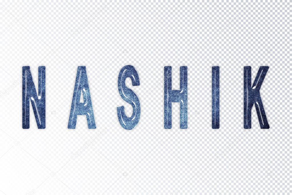 Nashik lettering, Nashik milky way letters, transparent background, Clipping path