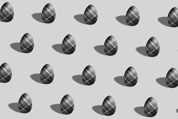 Black and Silver Easter egg pattern made, trendy style egg, Minimal Easter concept