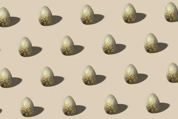 Gold and Silver Easter egg pattern made, Silver and Gold Egg, Minimal Easter concept