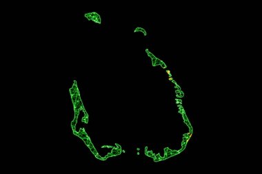 Cocos Adaları haritası, Çokgen ağ çizgisi haritası, bayrak haritası