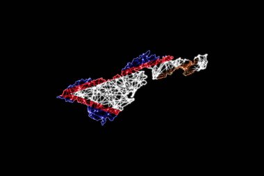 Amerikan Samoa haritası, Çokgen ağ çizgisi haritası, bayrak haritası