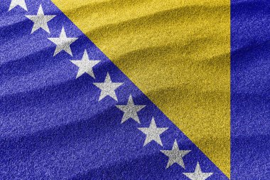 Bosna-Hersek kum bayrağı, ulusal bayrak kum arka planı