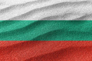 Bulgaristan kum bayrağı ve ulusal bayrak kum arka planı