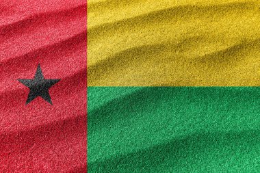 Gine Bissau kum bayrağı, ulusal bayrak kum arka planı