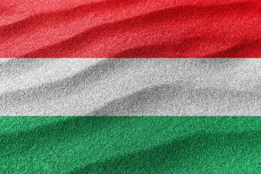 Macaristan kum bayrağı, ulusal bayrak kum arka planı