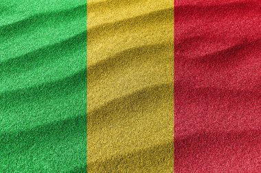 Mali kum bayrağı, ulusal bayrak kum arka planı