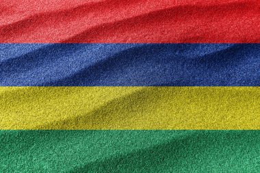 Mauritius kum bayrağı, ulusal bayrak kum arka planı