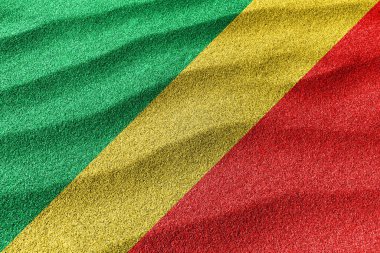 Kongo Cumhuriyeti kum bayrağı, ulusal bayrak kum arka planı