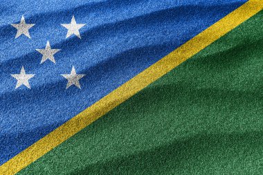 Solomon Adaları kum bayrağı, ulusal bayrak kum arka planı