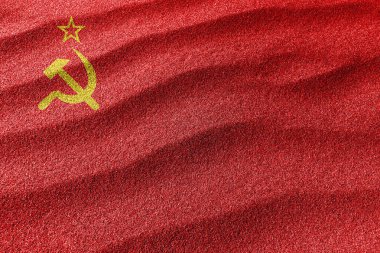 Sovyetler Birliği kum bayrağı, ulusal bayrak kum arka planı