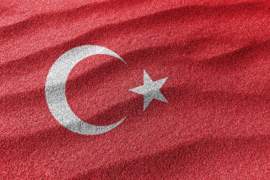 Türkiye kum bayrağı, ulusal bayrak kum arka planı