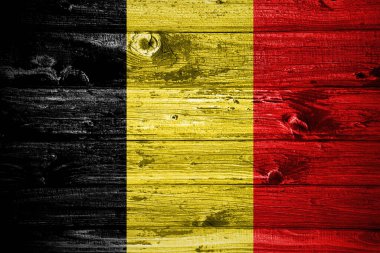 Tahtalar üzerinde Belçika bayrağı Ahşap bayraklar