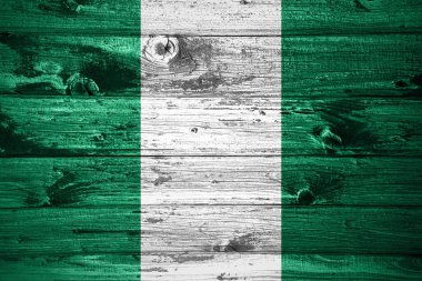 Ahşap zemin üzerinde Nijerya bayrağı