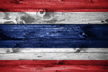 Tahta zemin üzerinde Tayland bayrağı Ahşap bayraklar