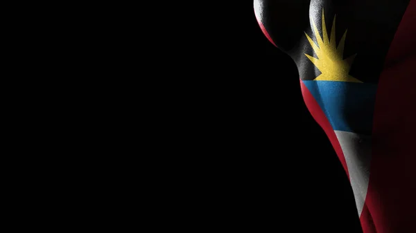 Antigua Barbuda Flaga Rak Piersi Świadomości Czarne Tło — Zdjęcie stockowe
