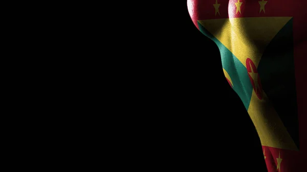 Grenada Vlag Borstkanker Bewustzijn Zwarte Achtergrond — Stockfoto