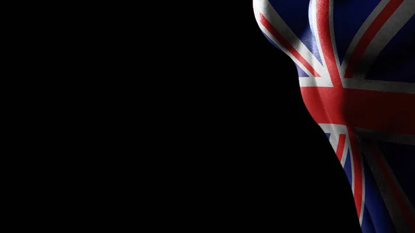 Egyesült Királyság Zászló Mellrák Tudatosság Fekete Háttér — Stock Fotó