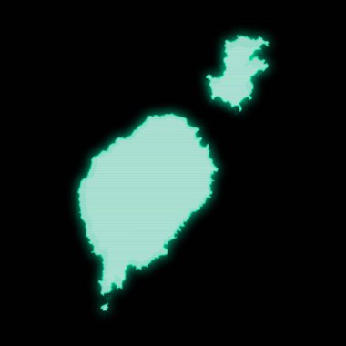 Sao Tome ve Principe 'nin haritası, eski yeşil bilgisayar terminal ekranı, koyu arkaplan