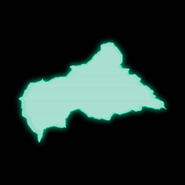 Χάρτης Της Κεντροαφρικανικής Δημοκρατίας Παλιά Πράσινη Οθόνη Τερματικού Υπολογιστή Σκούρο — Φωτογραφία Αρχείου
