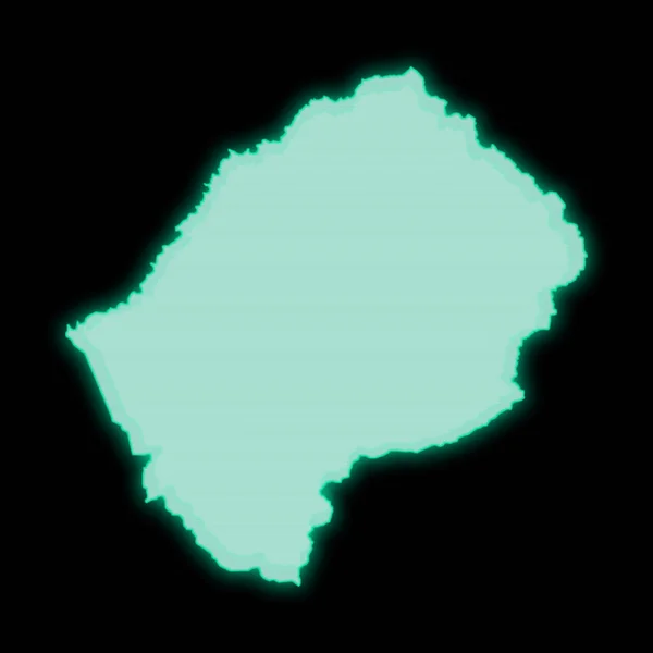 Mapa Lesoto Tela Terminal Computador Verde Velho Fundo Escuro — Fotografia de Stock