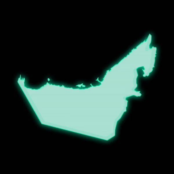 Carte Des Émirats Arabes Unis Vieil Écran Terminal Ordinateur Vert — Photo