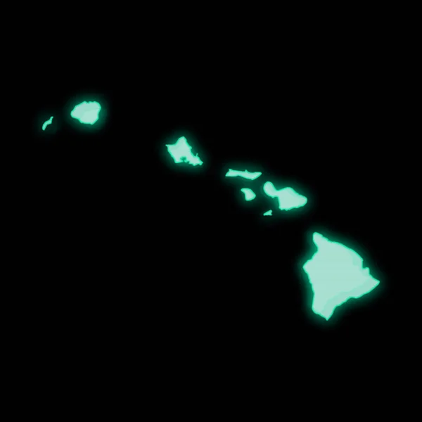 Mappa Delle Hawaii Vecchio Schermo Terminale Del Computer Verde Sfondo — Foto Stock